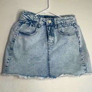 Light blue, washed, size 7, denim shorts